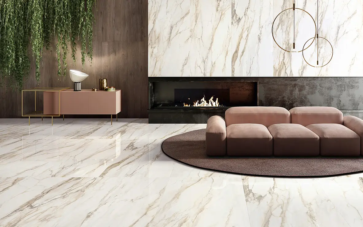 Background tile, Effect stone,other marbles, Color beige, Glazed porcelain stoneware, 60x120 cm, Finish polished