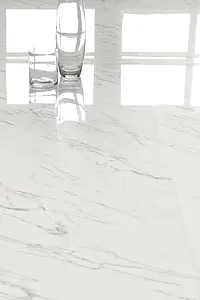 Hintergrundfliesen, Optik stein, Farbe weiße, Glasiertes Feinsteinzeug, 90x180 cm, Oberfläche polierte