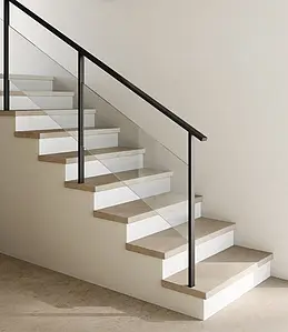 Hjørne til trapper, Glaseret porcelænsstentøj, 33x120 cm, Overflade skridsikker