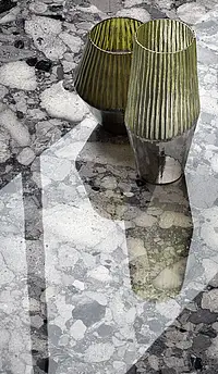 Effekt sten, Farve grå, Grundflise, Glaseret porcelænsstentøj, 120x120 cm, Overflade poleret