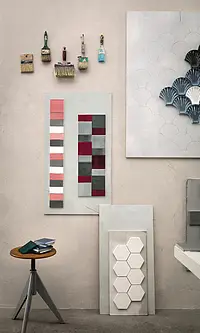 Background tile, Color grey, Style handmade, Ceramics, 11x11 cm, Finish glossy