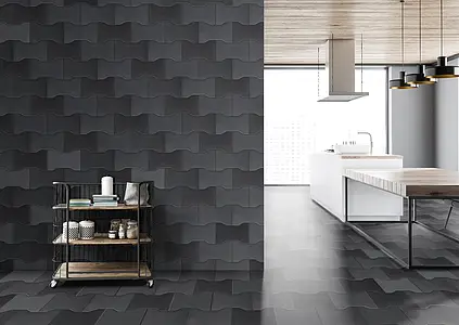 Background tile, Color grey,black, Style designer, Glazed porcelain stoneware, 16.8x23.3 cm, Finish antislip