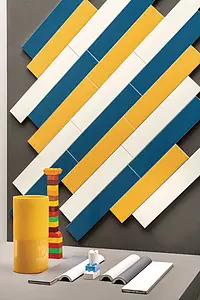 Bakgrunnsflis, Farge gul, Stil håndlaget, Glasert porselenssteintøy, 7.5x38 cm, Overflate sklisikker