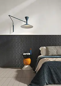 Background tile, Color black, Glazed porcelain stoneware, 12.5x25 cm, Finish aged