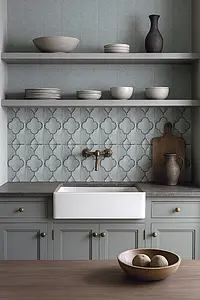Background tile, Color green, Glazed porcelain stoneware, 12.5x25 cm, Finish aged
