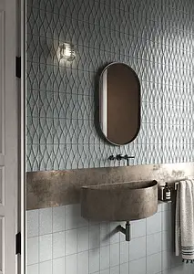 Background tile, Color green, Glazed porcelain stoneware, 12.5x25 cm, Finish aged