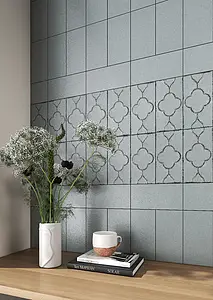 Background tile, Color green, Glazed porcelain stoneware, 12.5x25 cm, Finish aged