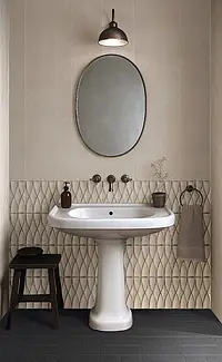 Background tile, Color brown, Glazed porcelain stoneware, 12.5x25 cm, Finish aged