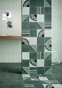 Background tile, Color green, Glazed porcelain stoneware, 15x15 cm, Finish antislip