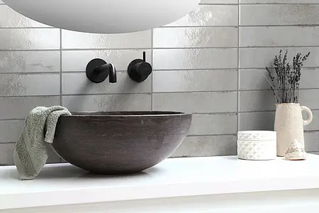 Hintergrundfliesen, Farbe graue, Stil zellige, Glasiertes Feinsteinzeug, 6x25 cm, Oberfläche glänzende