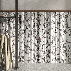 Background tile, Effect calacatta, Color white, Ceramics, 5x43 cm, Finish matte