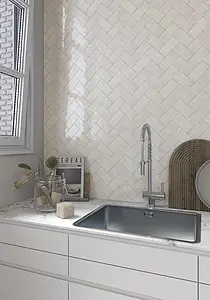Background tile, Color beige,grey, Style zellige, Ceramics, 6.5x13 cm, Finish glossy