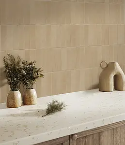 Background tile, Color beige, Style handmade, Glazed porcelain stoneware, 5.7x23 cm, Finish matte