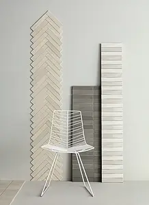 Background tile, Effect concrete, Color white, Ceramics, 5x25 cm, Finish glossy