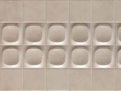 Background tile, Color grey, Ceramics, 10x10 cm, Finish 3D