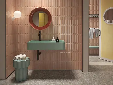 Background tile, Color pink, Ceramics, 6.2x25 cm, Finish 3D