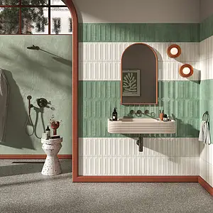 Background tile, Color green, Style pop-art, Ceramics, 6.2x25 cm, Finish 3D