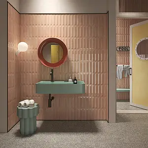 Background tile, Color pink, Style pop-art, Ceramics, 6.2x25 cm, Finish 3D