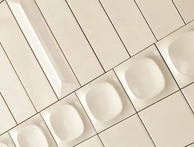 Background tile, Color beige,white, Ceramics, 6.2x25 cm, Finish glossy