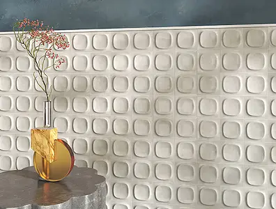 Background tile, Color beige,white, Ceramics, 10x10 cm, Finish 3D