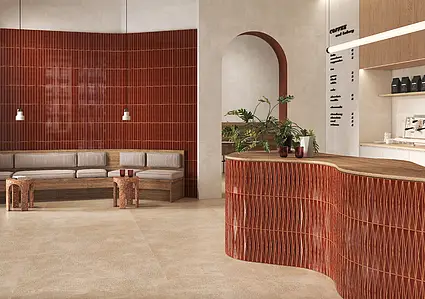 Background tile, Effect crackle glaze,brick, Color red, Ceramics, 4x31.5 cm, Finish glossy