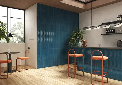 Background tile, Effect brick, Color sky blue, Ceramics, 4x31.5 cm, Finish glossy