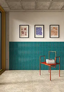 Background tile, Effect brick, Color sky blue, Ceramics, 4x31.5 cm, Finish glossy