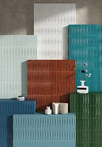 Background tile, Effect brick, Color navy blue, Ceramics, 4x31.5 cm, Finish glossy