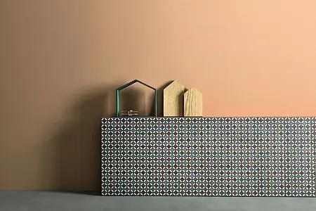 Bakgrundskakel, Textur enkaustisk kakel, Färg flerfärgade, Glaserad granitkeramik, 20.5x20.5 cm, Yta halksäker