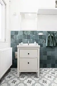 Background tile, Color navy blue, Ceramics, 12.5x12.5 cm, Finish glossy