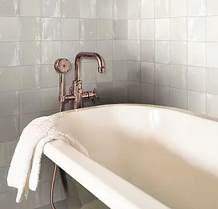 Background tile, Color grey, Ceramics, 12.5x12.5 cm, Finish glossy