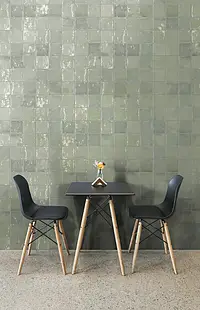 Background tile, Color green, Ceramics, 12.5x12.5 cm, Finish glossy