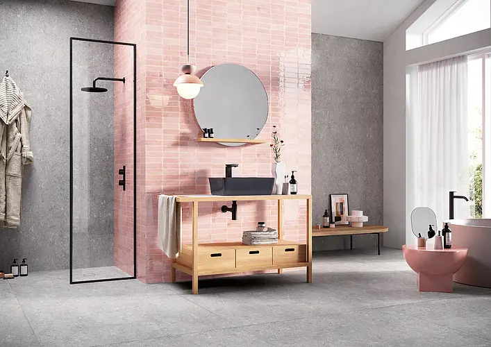 Pink tiles, zellige 5x16 (Italy). Reviews. Samples to the USA in 48h
