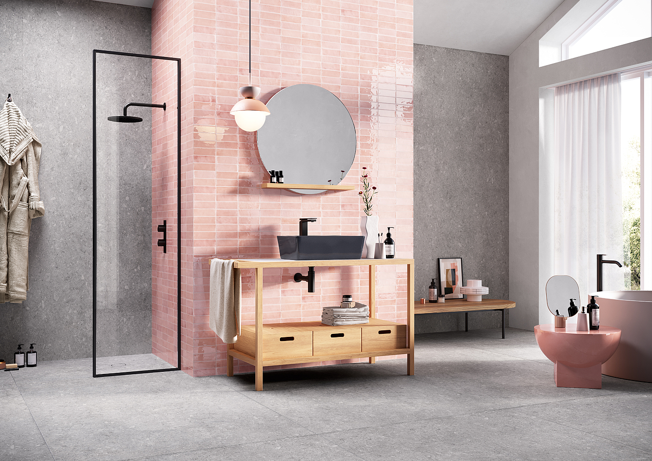 Pink tiles, zellige 5x16 (Italy). Reviews. Samples to the USA in 48h