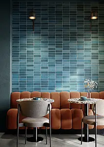 Background tile, Color navy blue, Style handmade, Ceramics, 5.2x16 cm, Finish matte