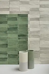 Background tile, Color grey, Style handmade, Ceramics, 5.2x16 cm, Finish matte