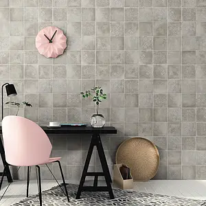 Background tile, Effect metal,concrete, Color grey, Style handmade, Glazed porcelain stoneware, 20x20 cm, Finish antislip