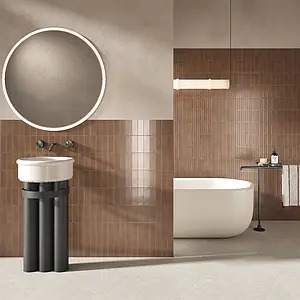 Background tile, Color brown, Glazed porcelain stoneware, 5x15 cm, Finish glossy