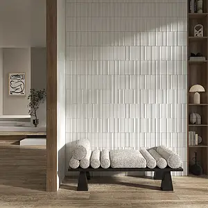 Taustalaatta, Teema yksivärinen, Väri valkoinen väri, Keramiikka, 6.2x25 cm, Pinta matta
