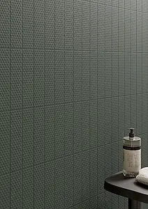 Background tile, Effect unicolor, Color green, Ceramics, 6.2x25 cm, Finish matte