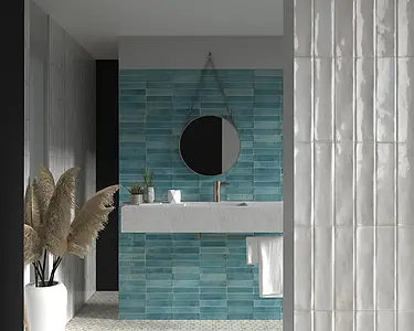 Background tile, Effect unicolor, Color sky blue, Ceramics, 25x60 cm, Finish glossy