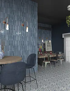 Background tile, Effect unicolor, Color navy blue, Ceramics, 25x60 cm, Finish glossy