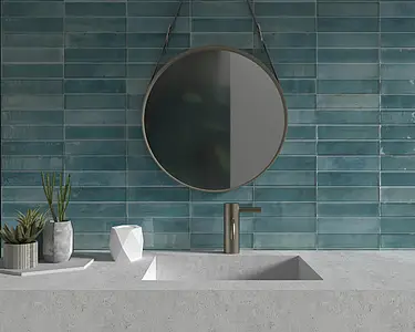 Background tile, Effect unicolor, Color sky blue, Ceramics, 25x60 cm, Finish glossy