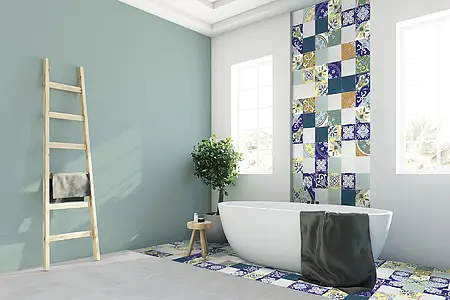 Background tile, Effect unicolor, Color navy blue, Glazed porcelain stoneware, 21.6x21.6 cm, Finish glossy