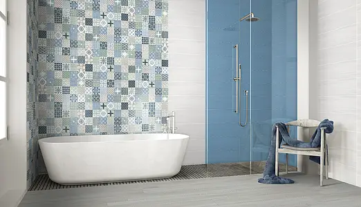 Background tile, Effect unicolor, Color navy blue,sky blue, Ceramics, 20x60 cm, Finish glossy