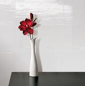 Background tile, Effect unicolor, Color white, Style handmade, Glazed porcelain stoneware, 30x60 cm, Finish glossy