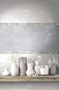 Grundflise, Effekt beton, Farve hvid, Keramik, 20x50 cm, Overflade mat