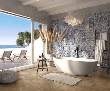 Background tile, Effect terracotta, Color beige,pink, Glazed porcelain stoneware, 21.6x43.5 cm, Finish matte