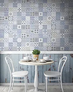 Background tile, Effect wood, Color multicolor, Style patchwork, Ceramics, 20x50 cm, Finish matte