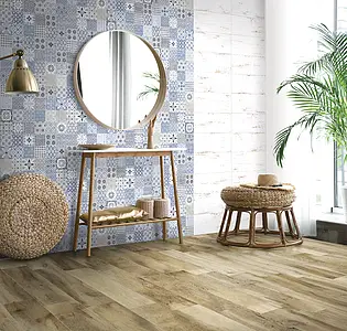 Background tile, Effect wood, Color white, Ceramics, 20x50 cm, Finish matte
